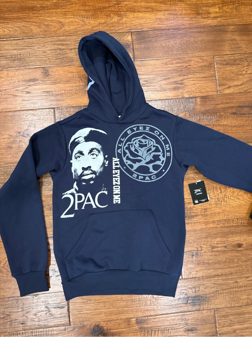 Navy Graphic Hoodie - All Eyez On Me Design